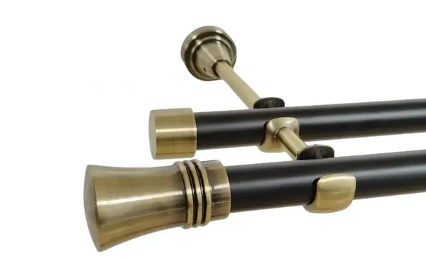 Galerie dubla fara inele duo CAPRI 19/19 mm negru aur antic