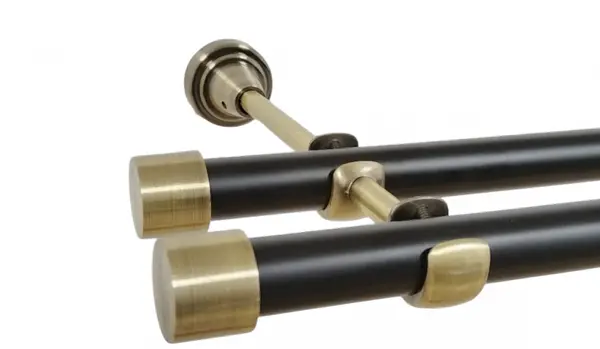 Galerie dubla fara inele duo DOP 19/19 mm negru aur antic