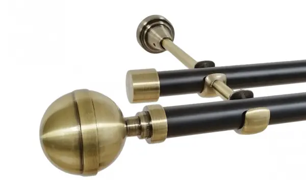 Galerie dubla fara inele duo KALISTO 19/19 mm negru aur antic
