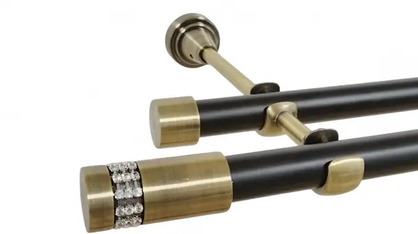 Galerie dubla fara inele duo XANTOS 19/19 mm negru aur antic
