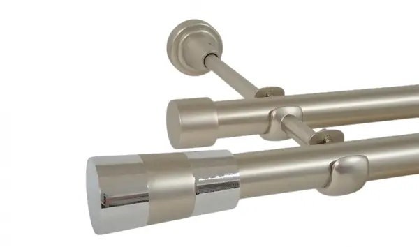 Galerie dubla fara inele VALEO 19 mm CROM MAT