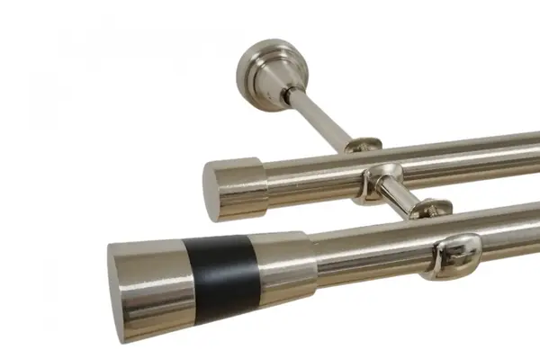 Galerie dubla fara inele valeo negru 19 mm inox