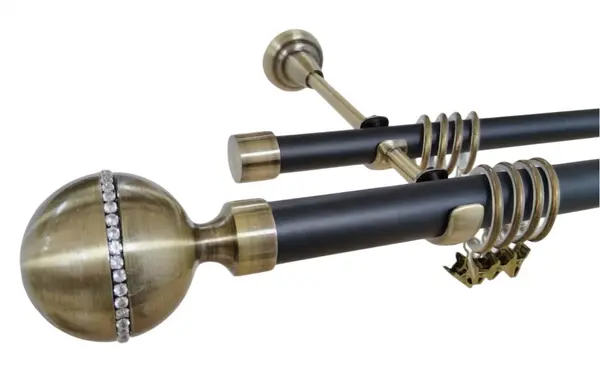 Galerie dubla KALISTO CRYSTAL - 25/19 - negru/aur antic