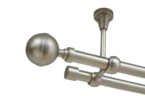 Galerie dubla kalisto fara inele prindere tavan 19/19 mm crom mat