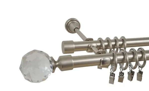 Galerie dubla kula crystal 19/19 mm crom mat