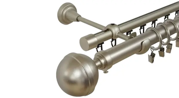 Galerie dubla kula lux , teava neteda si profil,grosime 25 si 19mm, crom mat