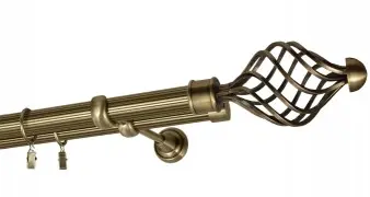 Galerie dubla NOVANO,teava neteda, suport perete, grosime 25 si 19mm, aur antic