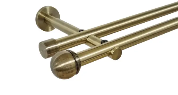 Galerie dubla picior universal fara inele prindere perete todi max 19/19 mm aur antic