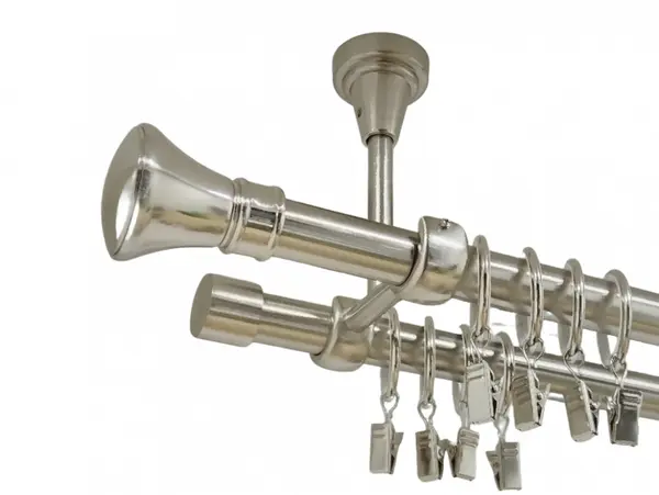 Galerie dubla prince prindere tavan 19 mm inox