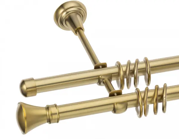 Galerie dubla prindere perete Luxor gold 25mm/19mm