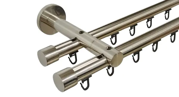 Galerie dubla teava profil capacel ,prindere perete 19/19 inox