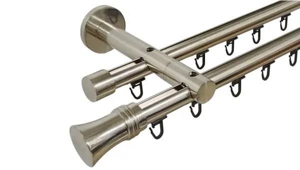 Galerie dubla teava profil capri ,prindere perete 19/19 inox