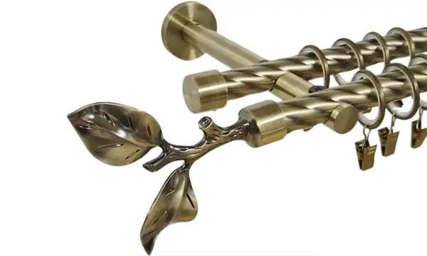 Galerie dubla twist prindere perete picior universal galaz 19/19 aur antic