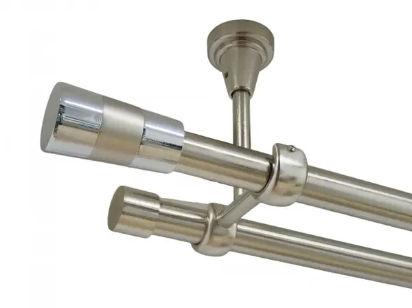 Galerie dubla valeo crom fara inele prindere tavan 19/19 mm inox