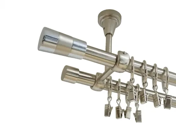 Galerie dubla VALEO CROM prindere tavan 19 MM INOX