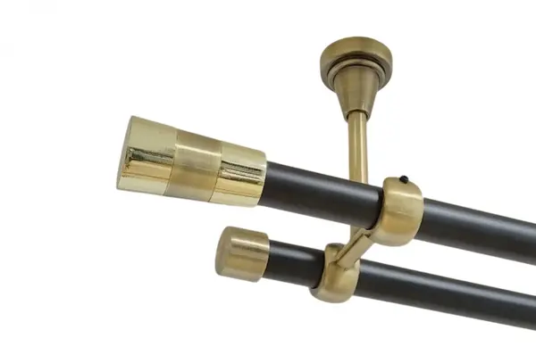 Galerie dubla valeo fara inele prindere tavan 19/19 mm negru aur antic