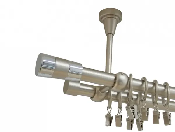 Galerie dubla VALEO prindere tavan 19/19 mm crom mat