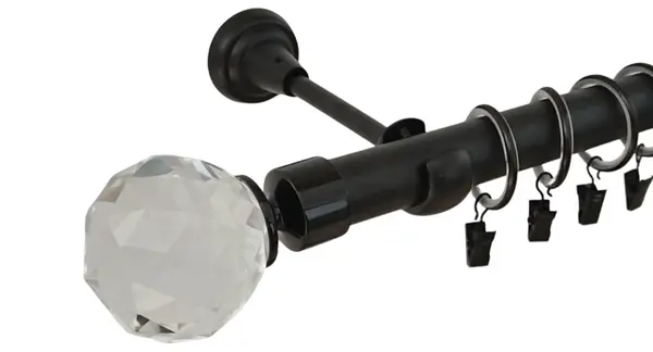 Galerie metalica simpla Kula Crystal 25 mm negru