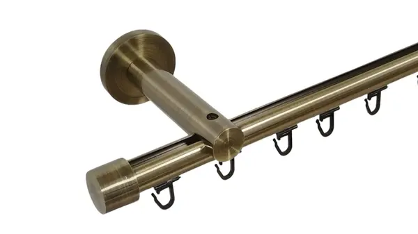 Galerie simpla 19 mm prindere perete teava profil capacel aur antic