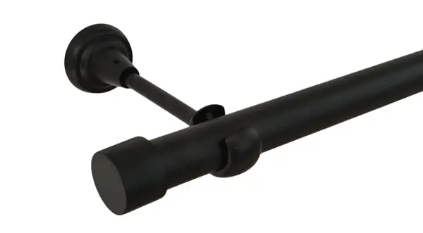 Galerie simpla fara inele capacel 25 mm - negru