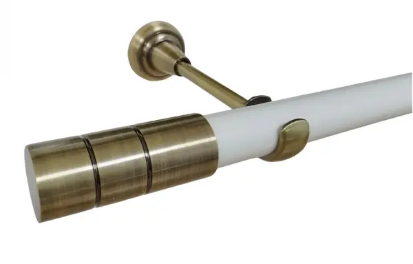Galerie simpla fara inele CYLINDRU /25 - alb/aur antic