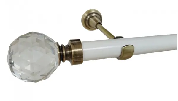 Galerie simpla fara inele KULA CRYSTAL /25 - alb/aur antic
