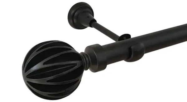 Galerie simpla fara inele salerno 25 mm - negru