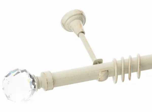 Galerie simpla Kula Crystal 25mm alb antichizat