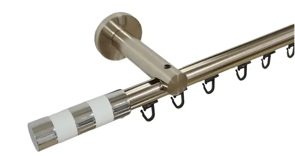 Galerie SIMPLA PRINDERE PERETE TEAVA PROFIL 19 MM -CILINDRU ALB- INOX