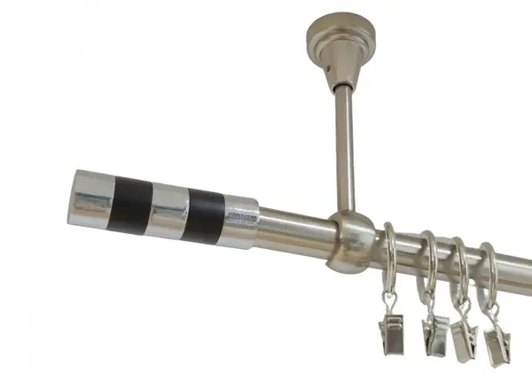 Galerie simpla prindere tavan cilindru negru 19 mm inox