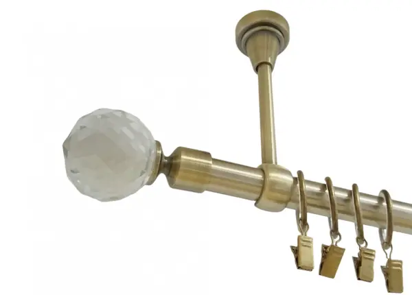 Galerie simpla prindere tavan KULA CRYSTAL 19 mm aur antic