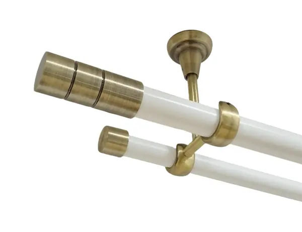 Galerie tavan fara inele CYLINDRU - 25/19 - alb/aur antic
