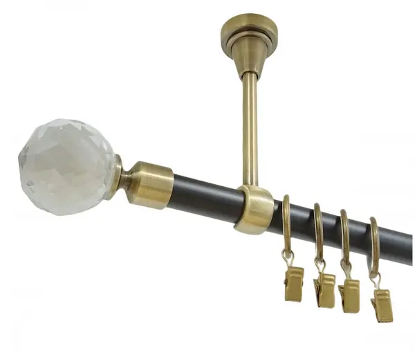 Galerie tavan simpla duo KULA CRYSTAL /19 - negru/aur antic