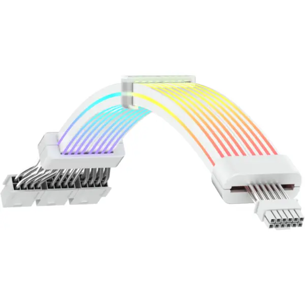 Gamemax Cablu Sursa Gamemax Modular cable, 12VHPWR, 3x 8-PIN VGA, ARGB, Alb, 12VHPWR CABLE-WH