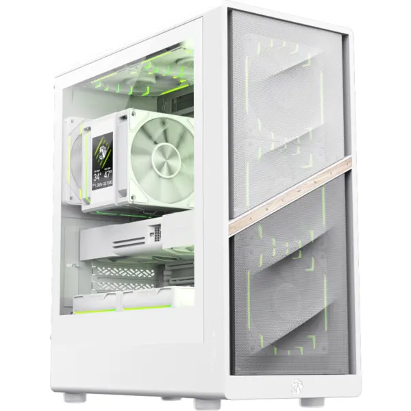 Gamemax Carcasa Gamemax Aeris 330 Mesh, Mini Tower, Fara sursa, Alb