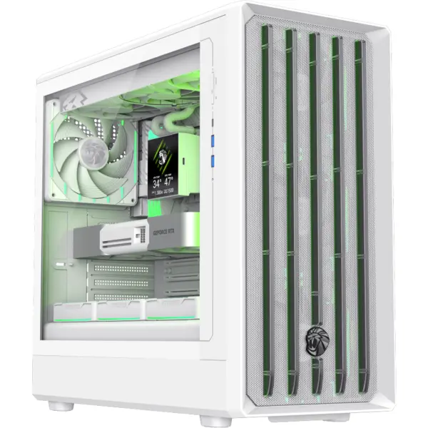 Gamemax Carcasa PC Gamemax CLAW 460 WH, Mid-Tower, ARGB, Alb, Panou lateral sticla temperata