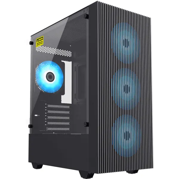 Gamemax Carcasa PC Gamemax EDGE, Fara sursa, Panou lateral sticla securizata, Suport placi de baza ATX/Micro-ATX/Mini-ITX, Design modern