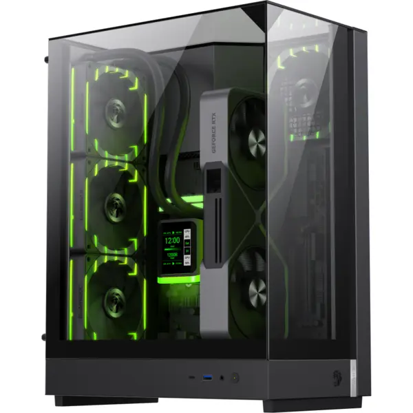 Gamemax Carcasa PC Gamemax T20 BK, Micro ATX, Panouri sticla securizata, Ventilatoare ARGB
