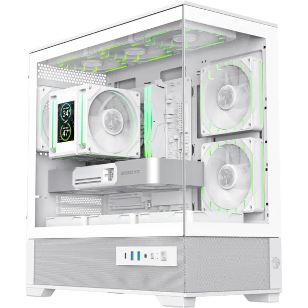 Gamemax Carcasa PC Gamemax, VISTA 2 MW, M-ATX, Alb+Sticla
