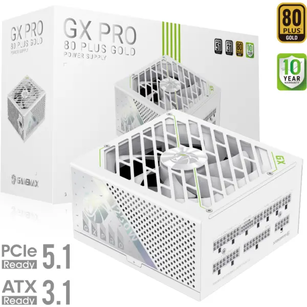 Gamemax Sursa alimentare Gamemax GX PRO 1250G WH, 80+ Gold, 1250W, Alb