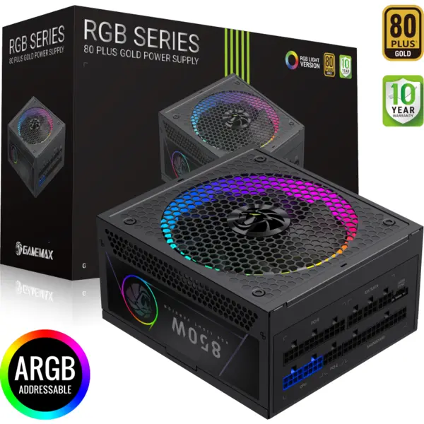 Gamemax Sursa Gamemax, 80+ Gold, 850W, Full Modular
