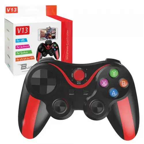 Gamepad Techsuit V13 pentru smartphone, Bluetooth (Rosu/Negru)