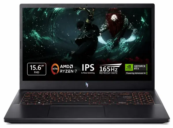 Gaming laptop Acer – Nitro V 15 AI, 15.6'', FHD, Ryzen 7, 165Hz, negru