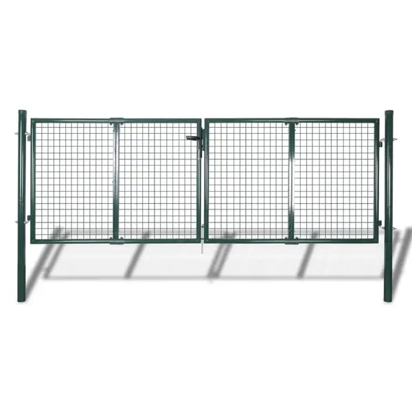 Gard de gradina tip plasa, poarta gard grilaj, 289x75 cm/306x125 cm