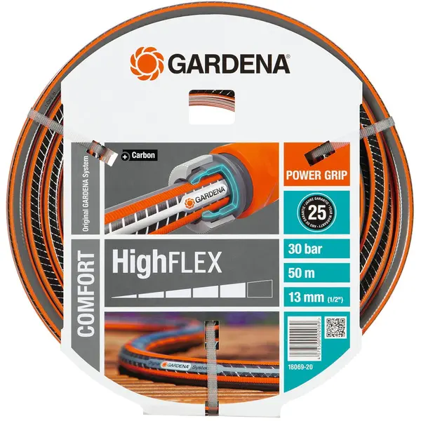 GARDENA Furtun Gardena High Flex Comfort, 1/2, 50 m, Gri-Portocaliu