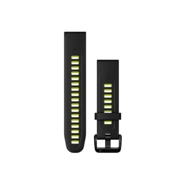 GARMIN Curea ceas smartwatch Garmin, 20mm, QuickFit, Silicon, Negru-Verde lamaie