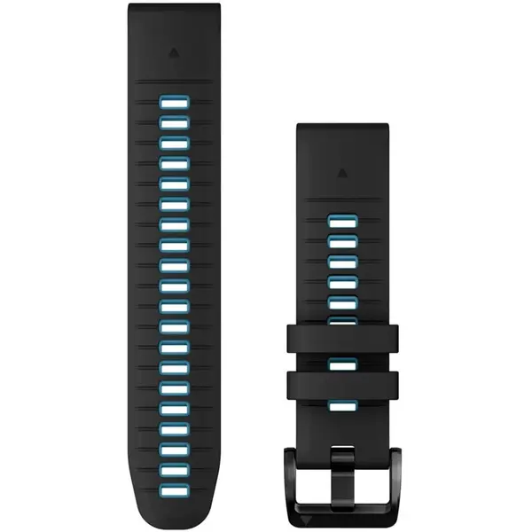 GARMIN Curea ceas smartwatch Garmin, 22mm, QuickFit, Silicon, Black/Cirrus Blue