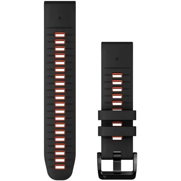GARMIN Curea ceas smartwatch Garmin, 22mm, QuickFit, Silicon, Black/Flame Red