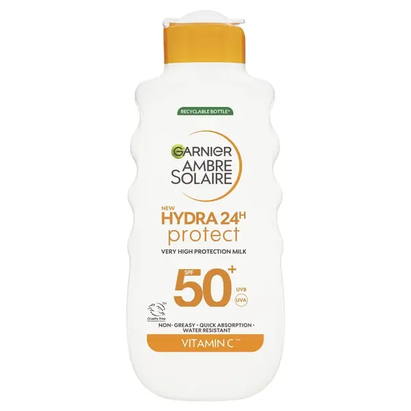 Garnier Ambre Solaire Hydra 24h Protect SPF 50+ Lapte de protecție solară Volum 175 ml