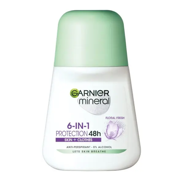 Garnier Deo Mineral Invisible Black & White & Colors Floral Fresh Roll-On pentru Femei Volum 50 ml